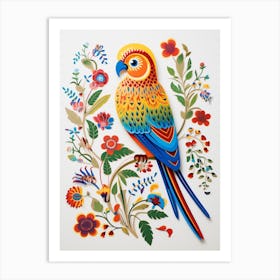 Scandinavian Bird Illustration Budgerigar 1 Art Print