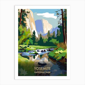 Yosemite National Park Travel Poster Matisse Style 7 Art Print