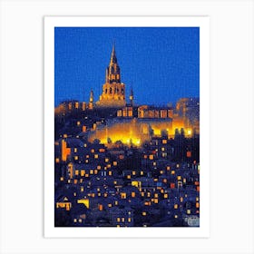 Toledo, City Us  Pointillism Art Print