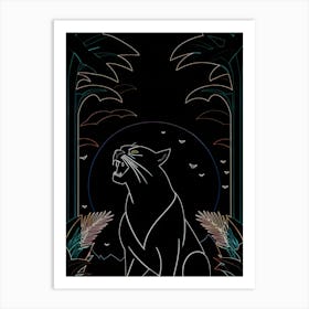 Luxmango Line Art Puma Art Print