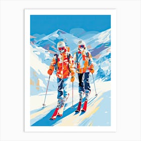 Steamboat Ski Resort   Colorado Usa, Ski Resort Illustration 3 Art Print