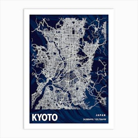 Kyoto Crocus Marble Map Art Print