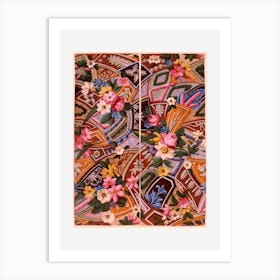 Floral Textile Design Art Print