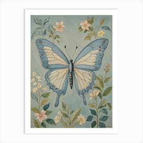 Blue Butterfly no2 Art Print