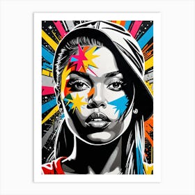 Graffiti Mural Of Beautiful Hip Hop Girl 44 Art Print