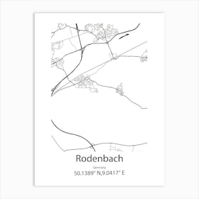 Rodenbach,Germany Minimalist Map Art Print