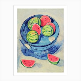 Watermelon 1 Vintage Sketch Fruit Art Print