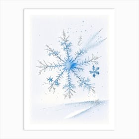 Frozen, Snowflakes, Pencil Illustration 4 Art Print