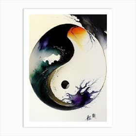 Close Up Ying And Yang 1 Japanese Ink Art Print