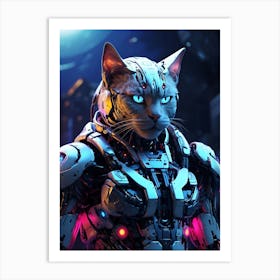 Cat In Cyborg Body #1 Art Print