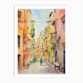 Taranto, Italy Watercolour Streets 4 Art Print