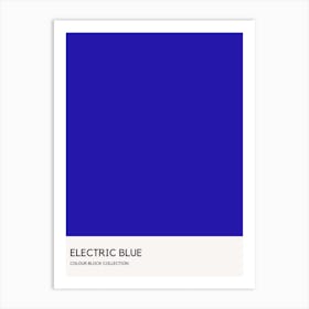 Electric Blue Colour Block Poster Art Print