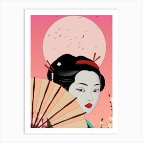 Japanese Geisha Girl Poster