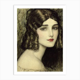 Girl Head With Curls (1927) By Wladyslaw Theodore Benda Art Print