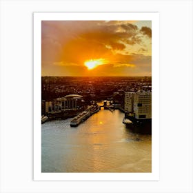 Sunset In Hamburg Art Print