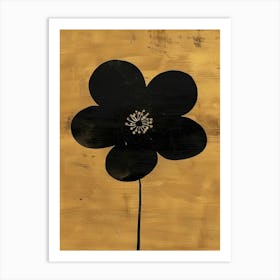 Black Flower Canvas Print Art Print