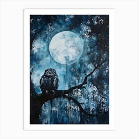 Owl In The Moonlight Art Print