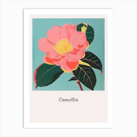 Camellia 3 Square Flower Illustration Poster Art Print