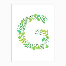 Leafy Letter G Art Print