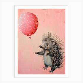 Cute Porcupine 1 With Balloon Art Print