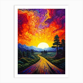 Sunset Road Art Print