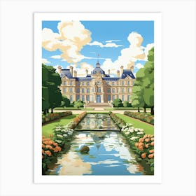 Palace Of Fontainebleau Gardens France Illustration 3  Art Print