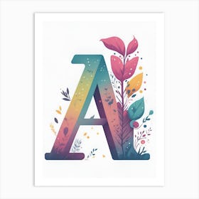 Colorful Letter A Illustration 71 Art Print