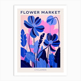 Blue Flower Market Poster Cyclamen 4 Art Print