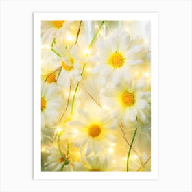 White Daisy Flowers Art Print