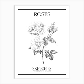 Roses Sketch 58 Poster Art Print