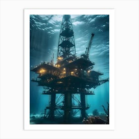 Underwater Oil Rig -Reimagined 2 Art Print