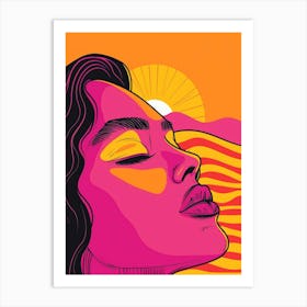 Illustration Of A Woman'S Face 7 Art Print