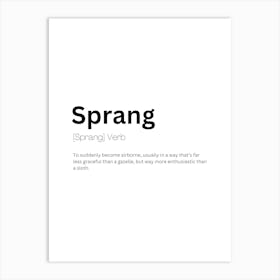 Sprang Definition Meaning Art Print