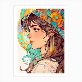 Girl In A Hat 3 Art Print