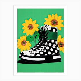 Sneaker Symphony in Floral Harmony Art Print