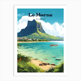 Le Morne Mauritius Mountain Travel Art Art Print