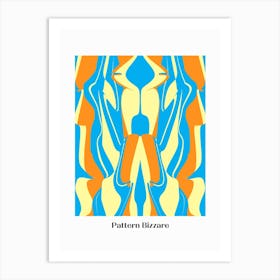 Pattern Bizarre In Blue And Orange Art Print