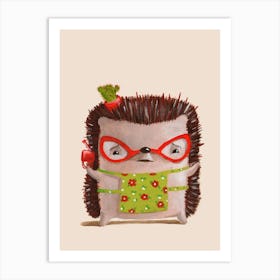 Gardening Hedgehog Art Print