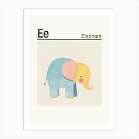 Animals Alphabet Elephant 6 Art Print