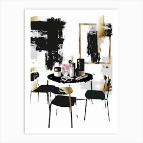 Black And Gold Dining Room Art Print