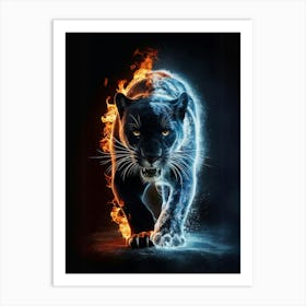 Panther In Flames Art Print