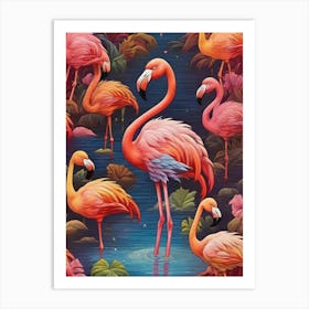 Flamingos 3 Art Print