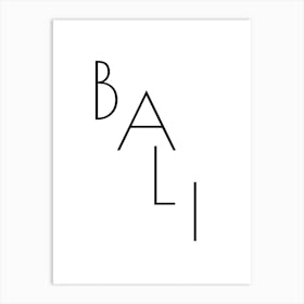 Bali Typography City Country Word Art Print