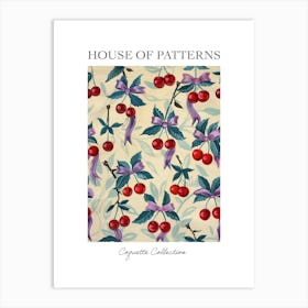 Botanical Bows And Cherries 5 Pattern Poster Art Print