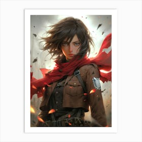 Attack On Titan Mikasa Heroine Art Print