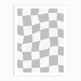 Checkerboard - Grey Art Print