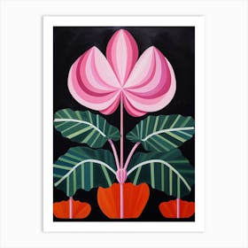 Cyclamen 3 Hilma Af Klint Inspired Flower Illustration Art Print