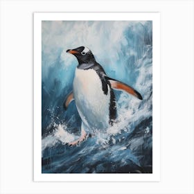 Adlie Penguin Ross Island Oil Painting 1 Art Print