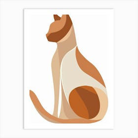 Cat Sitting On White Background Art Print