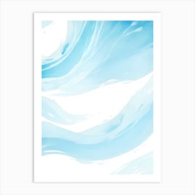 Blue Ocean Wave Watercolor Vertical Composition 117 Art Print